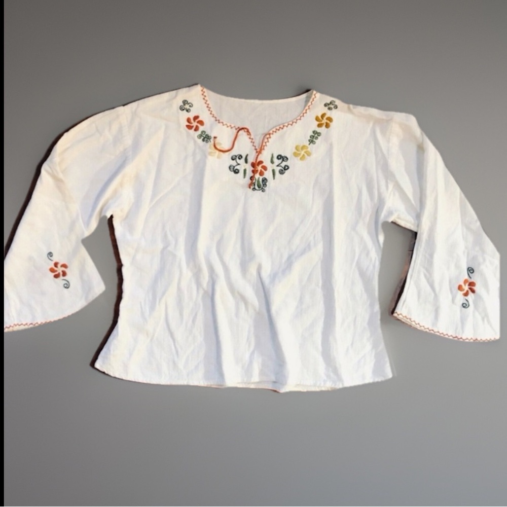 BoHo HIPPIE Embroidery Tunic Shirt Top - Picture 1 of 9